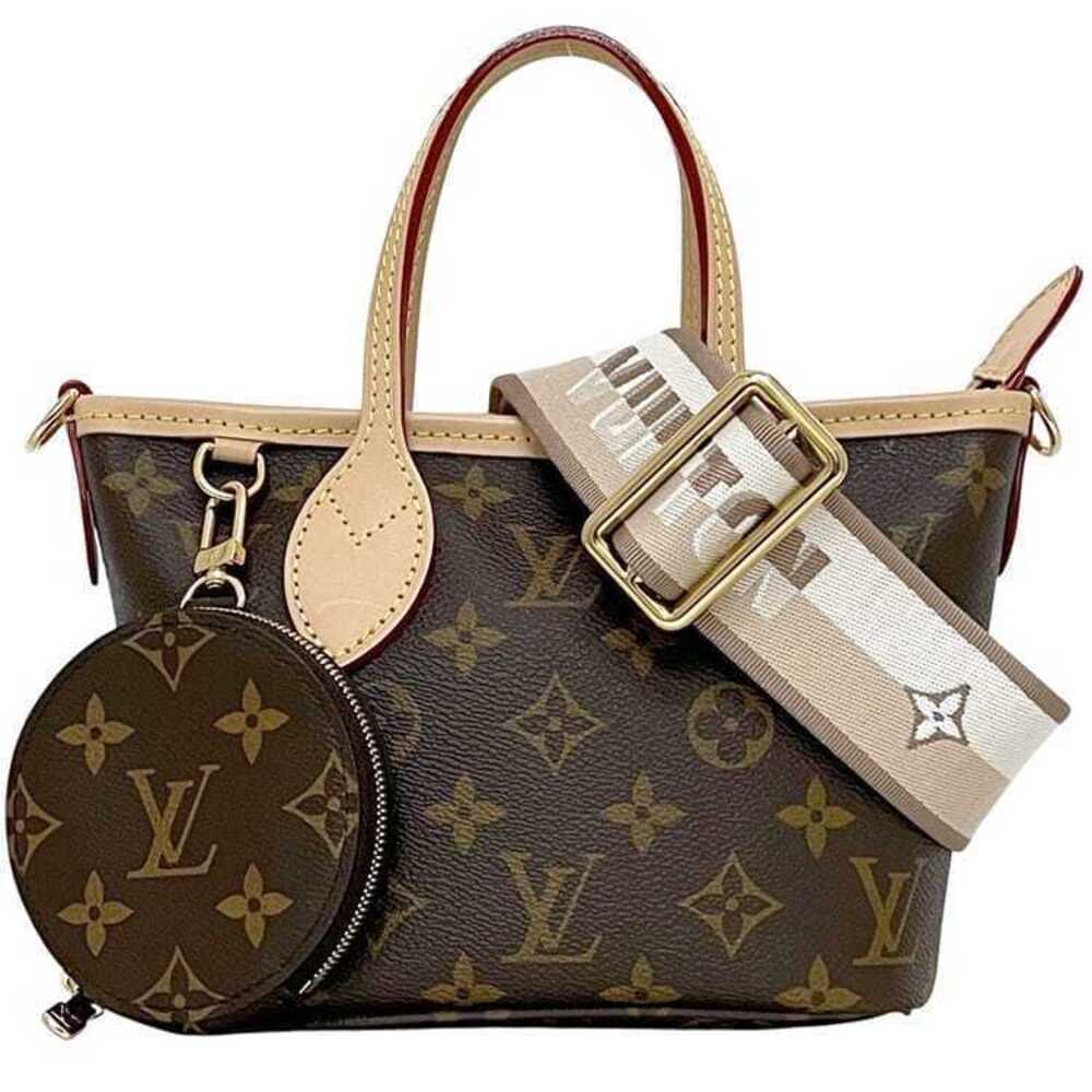 Louis Vuitton Neverfull bag brown Monogram canvas leather Handbag Pouch Clutch